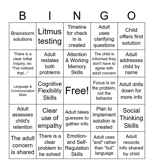 Plan B Bingo Card