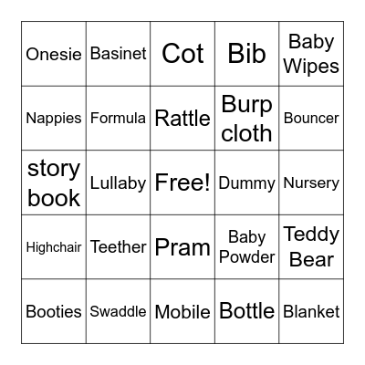 Wild Baby Bingo Card