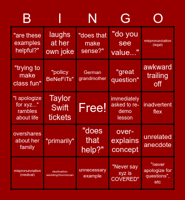 bingo Card