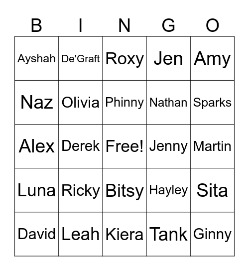 Jungle In The Jumble- First Half Bingo Card