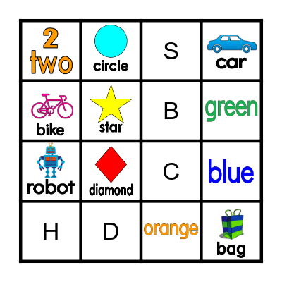 Vocabulary Bingo Card