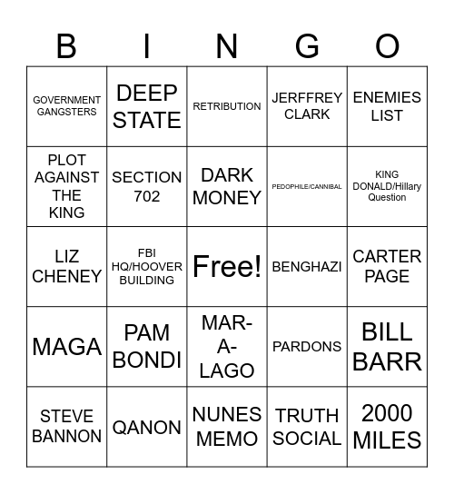 KASH BINGO Card