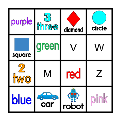Vocabulary Bingo Card
