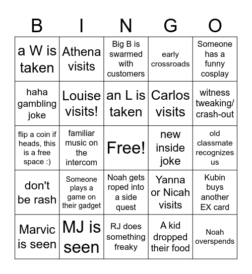 Foundation Day Bingo Card
