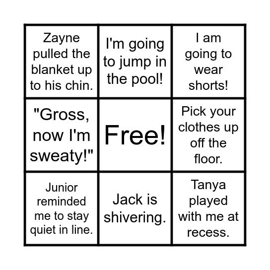 Show Some Support! Bingo Card