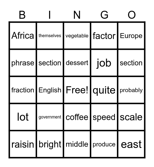 MBC Bingo Card