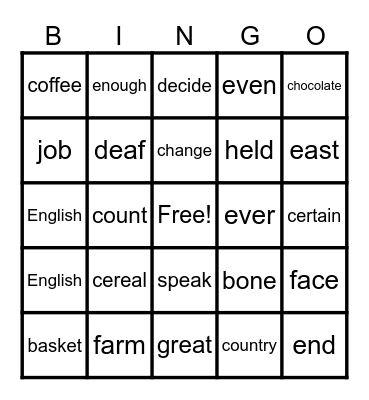 WBC Bingo Card
