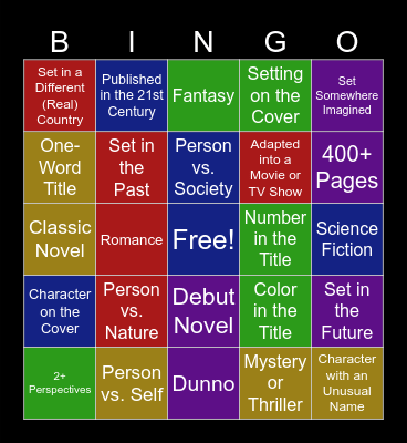 Independent Reading Bingo Card