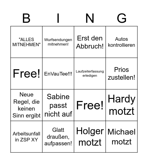Bullshitbingo "Teamdialog" Bingo Card