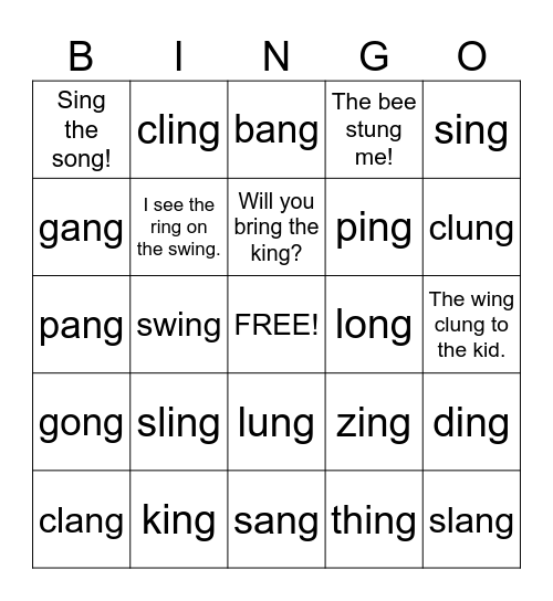 -ng Bingo Card