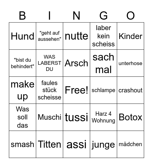 Frauentausch Bingo Card