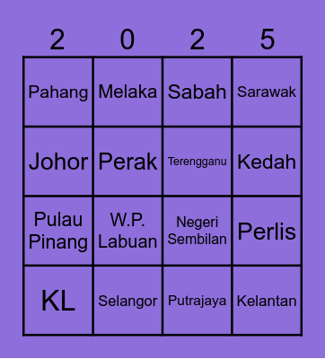 TRAVEL 2025 Bingo Card