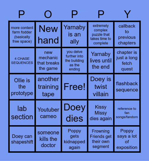 poppy playtime 4 bingo Card