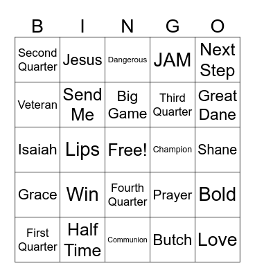 SuperBowl of Preaching Bingo Card