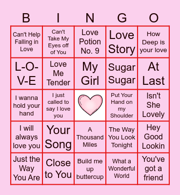 Valentine's Bingo Card