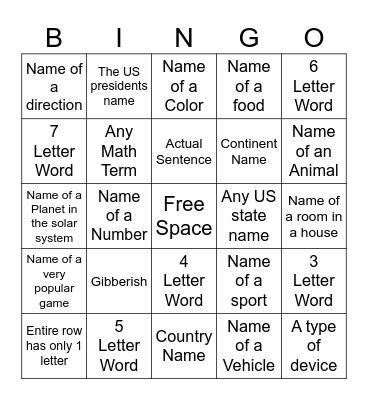 Library of Babel Bingo Card