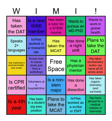 WIMI Bingo Card
