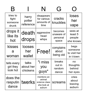 granny lizanny Bingo Card