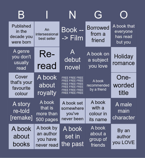 2025 BOOK Bingo Card