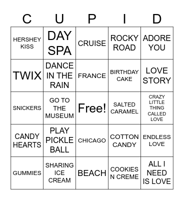 CUPID BINGO Card