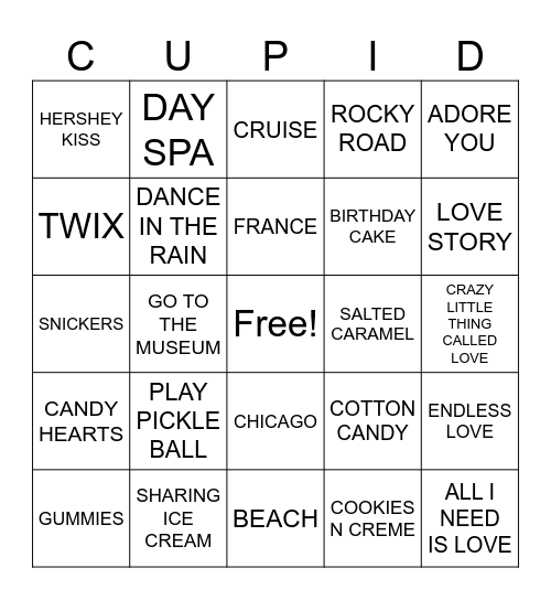 CUPID BINGO Card