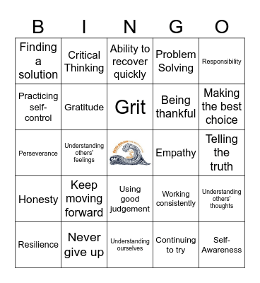Resiliency Bingo Card