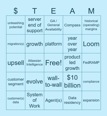 Earnings Call Bingo FY25Q2 Bingo Card