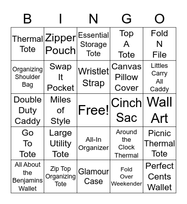 Thirty-One Bingo Card
