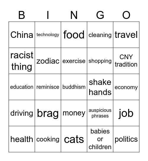 CNY Day 4 Bingo Card