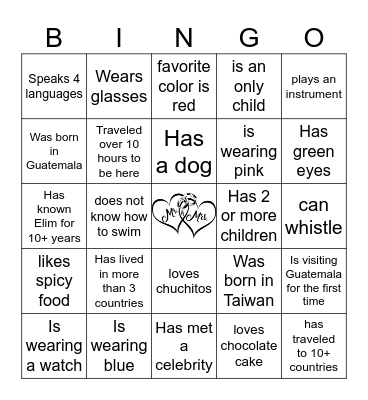 Find Someone Who... Bingo Card