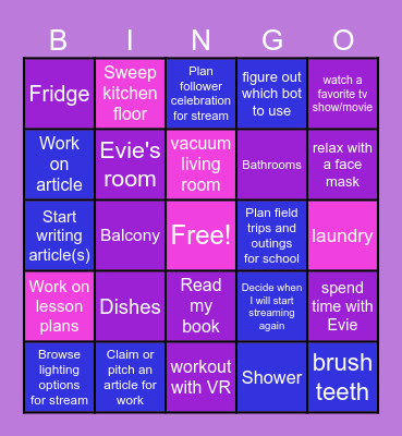 RosePatch's Focus Bingo Card