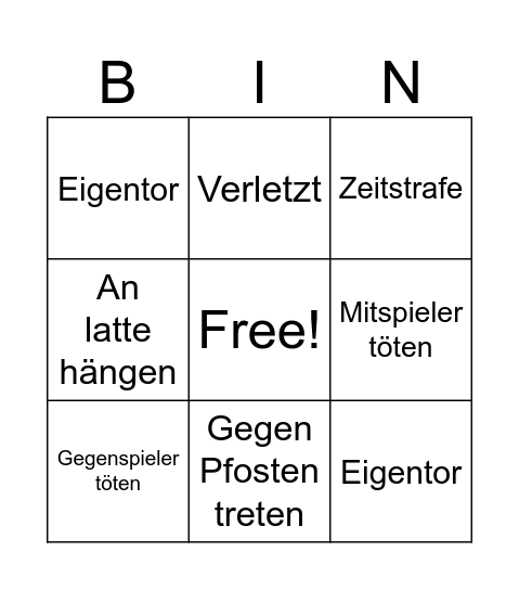 Hang Bingo Card