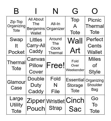 Thirty-One Bingo Card