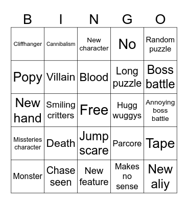 Popy play  time chapter 4 Bingo Card