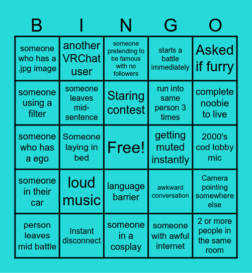 Cohost Bingo Card