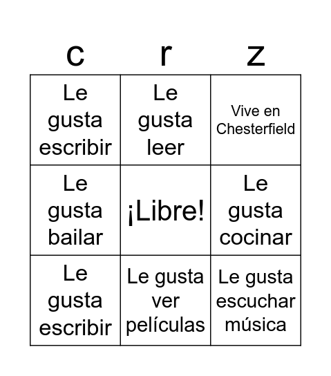 San Valentin Bingo Card