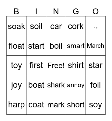James January Bingo Card