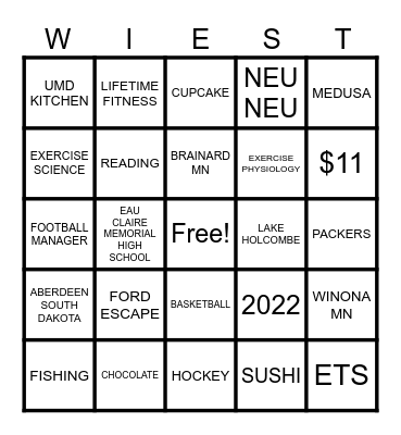BRIDAL BINGO Card