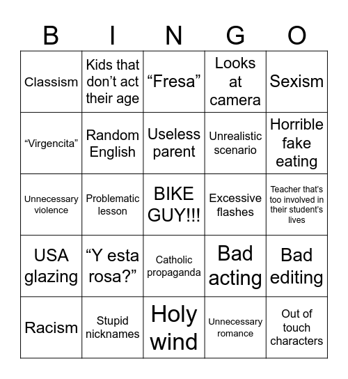 La Rosa Bingo Card