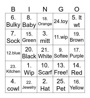 2025 stash Bingo Card