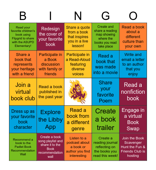 Read Across America Bingo ASUPD Bingo Card