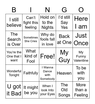 Valentine’s Bingo Card
