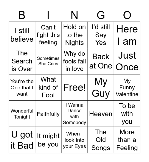 Valentine’s Bingo Card
