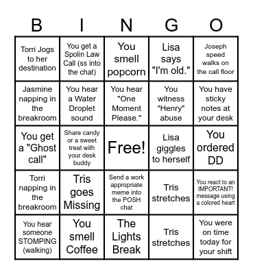 Heart Of The 5th Floor Bingo Card