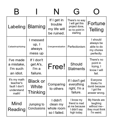 Warrior Cats - Thought Traps Bingo Card