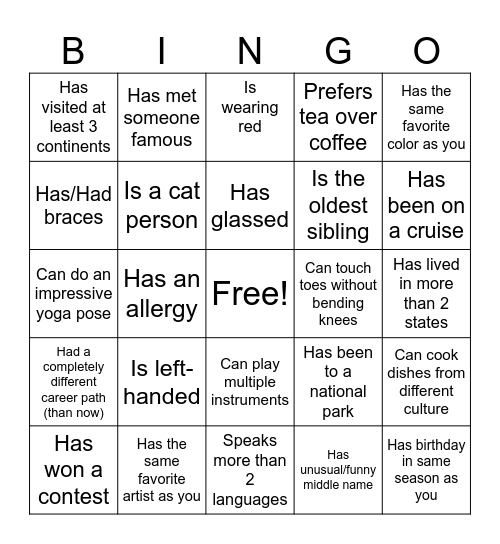 Tet 2025 Bingo Card