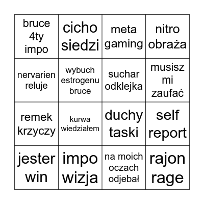 AMOG US Bingo Card