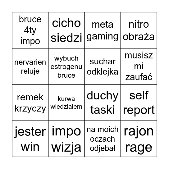 AMOG US Bingo Card