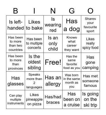 Icebreaker Bingo: Find Someone Who Bingo Card