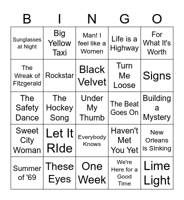 You Hoser! Bingo Card